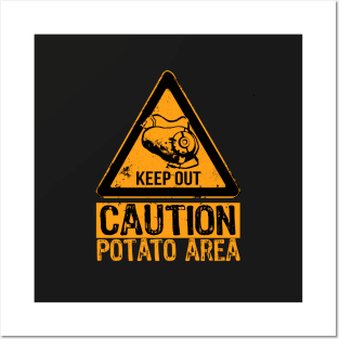 Potato Area - Funny Caution Sign - Portal Video Game Posters and Art